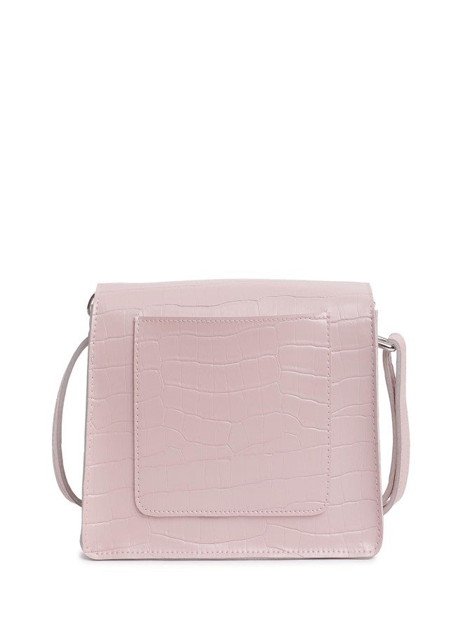Fastrack Party Sling Bag for Women |Stylish and Structured Handbag for Girls, Ladies, Women | Textured Bag Made of faux Leather (pink) - Image 4